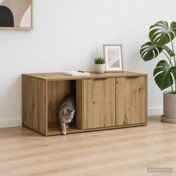 vidaXL Kattenkrat Meubel Artisanaal eiken 100 x 49 x 45 cm, Verzenden