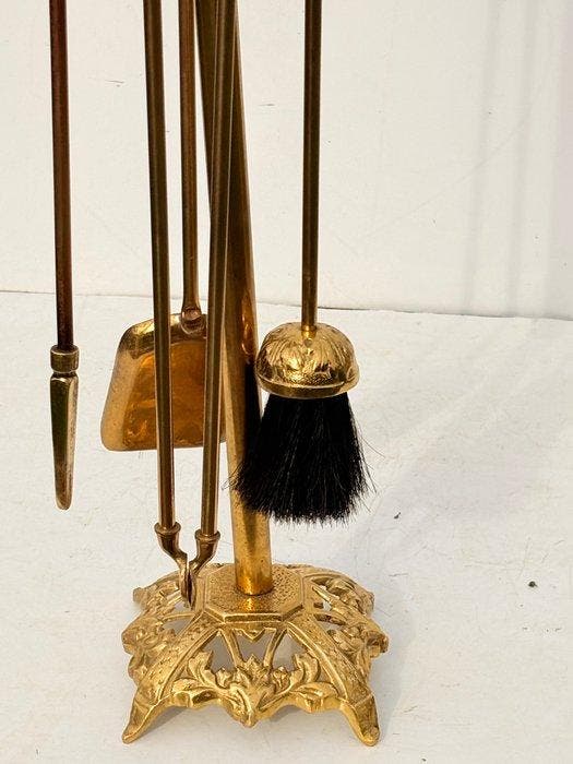 Openhaard accessoire (5) - antieke open haard - Messing,, Antiquités & Art, Curiosités & Brocante