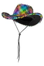 Cowboyhoed Regenboog Zilver Pailletten Pride Gekleurd Cowboy, Ophalen of Verzenden, Nieuw