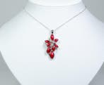 Zonder minimumprijs - Ketting met hanger 925 zilver - koraal