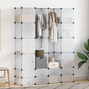 vidaXL Modulaire kast met 18 compartimenten wit 37 x 146 x, Verzenden, Nieuw