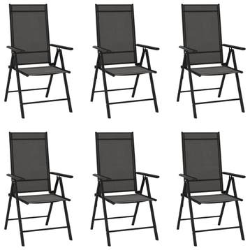 vidaXL Tuinstoelen 6 st inklapbaar textileen zwart, Verzenden