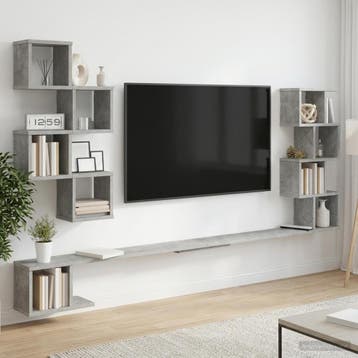 vidaXL Wandgemonteerd TV Rek Betongrijs 160 x 15 x 94 cm, Huis en Inrichting, Verzenden, Nieuw