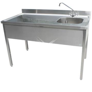 Rvs cheftafel zonder bodemschap 1100x700x900 mm (spoelbak re, Verzenden