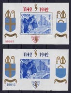 België 1942 - de 8 Orval blokjes met opdruk, genummerd en
