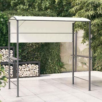 vidaXL Prieel met dak 220x110x200 cm crèmekleurig, Verzenden, Nieuw
