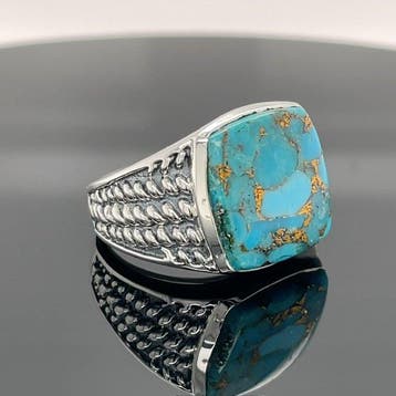 Argent - Bague - turquoise