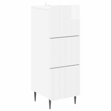 vidaXL Ladekast Hoogglans Wit 33 x 34,5 x 92 cm Bewerkt hout, Verzenden, Nieuw