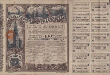 Belgique. Stad Antwerpen; 2 x 100 Franc 1887 (Sans prix de, Antiek en Kunst