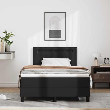 vidaXL Boxspring bed met hoofdeinde Zwart 120 x 200 cm, Verzenden, Nieuw