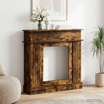 vidaXL Haardombouw Gerookt eiken 102 x 26 x 100 cm Bewerkt, Huis en Inrichting, Verzenden, Nieuw