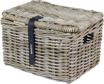 Fiets Basil mand Dax S + deksel rotan grijs, Verzenden, Nieuw, Basil
