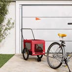 vidaXL Hondenfietstrailer oxford stof en ijzer rood en zwart, Verzenden