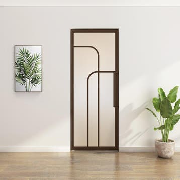 Stalen Taatsdeur - Brons - 4 Vlaks rond - Mat glas, Minder dan 80 cm, Overige typen, Nieuw, Metaal