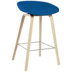 HAY Aas 33 Barkruk Kobaltblauw - Outlet, Huis en Inrichting, Barkrukken, Gebruikt, Met voetsteun, Verzenden, 60 tot 90 cm