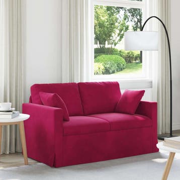 vidaXL bank / zetel Wijnrood 138 x 78 x 80 cm Fluweel, Verzenden