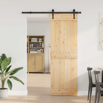 vidaXL Schuifdeur NARVIK Naturel en Zwart 80 x 210 cm (152,5, Verzenden, Nieuw