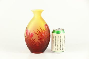 Emile Gallé, Établissements Gallé - Vase - Verre, Antiquités & Art