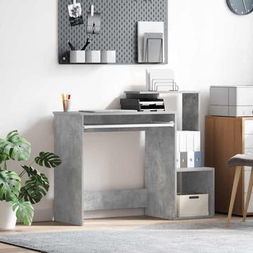 vidaXL Bureau Beton Grijs 106 x 41 x 88.5 cm Bewerkt hout, Verzenden