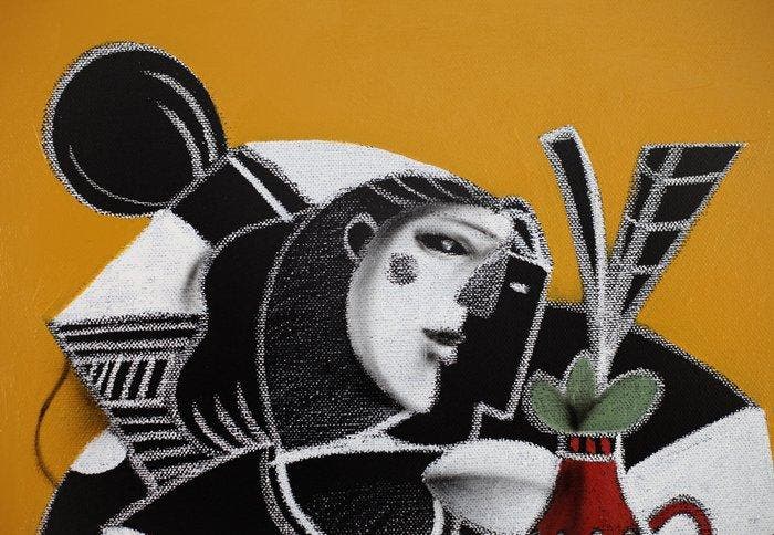 Jone Hopper - Muse au vase, Antiek en Kunst, Kunst | Schilderijen | Modern