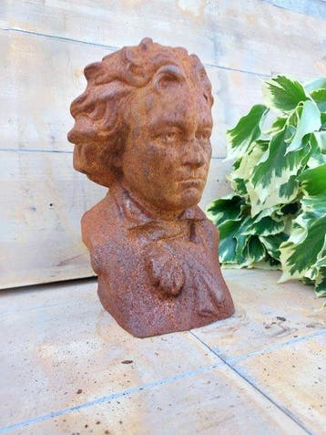 Beeld, statue in cast metal Beethoven - 24 cm - Gietijzer