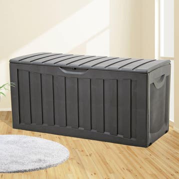 vidaXL Opbergbox 118x53x57 cm polypropyleen zwart, Doe-het-zelf en Bouw, Kratten en Dozen, Verzenden, Nieuw