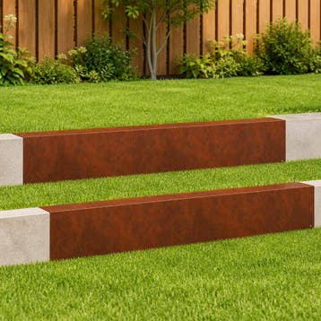 vidaXL Afdekprofiel voor tuinranden 2 st 100 x 10 x 15 cm, Verzenden