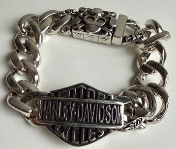 Interessante Harley-Davidson 925 zilveren chunky biker