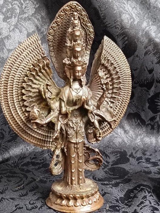 Chenrezig, Nagyelma y Vajrasatva - Metaal - Nepal (Zonder, Antiek en Kunst, Antiek | Overige Antiek