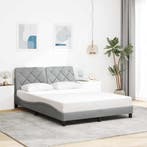 vidaXL Bedframe zonder matras stof lichtgrijs 140x190 cm, Verzenden