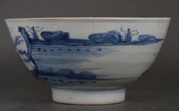 Ming (1368-1644) - Kom - Boat and Pavilion in Mountainous