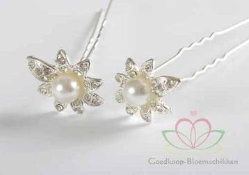 Brochespeld Lily Cream doosje 6 stuks, Nieuw