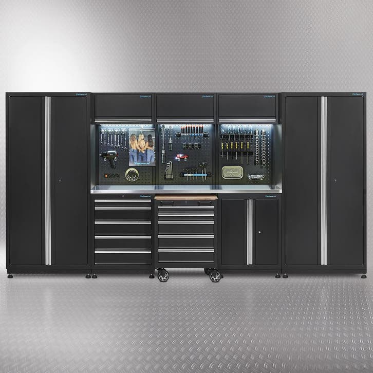 Datona Werkplaatsinrichting PREMIUM met RVS werkblad 385 cm, Bricolage & Construction, Établis, Enlèvement ou Envoi