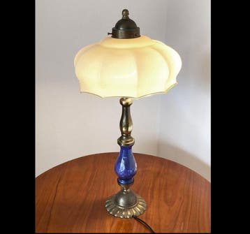 Lamp - glas geslepen - Art Nouveau / Jugendstil