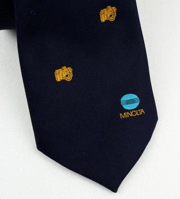 Minolta RARE Vintage Minolta Camera Club Tie 1980s Navy Blue, Nieuw