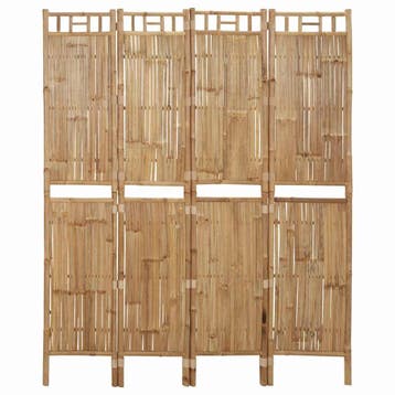vidaXL Kamerscherm met 4 panelen 160x180 cm bamboe, Huis en Inrichting, Verzenden, Nieuw