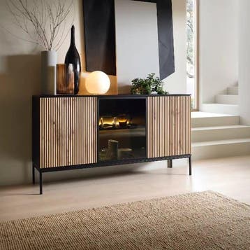 Tabar en Co Dressoirs kast met glas 153 cm, Verzenden