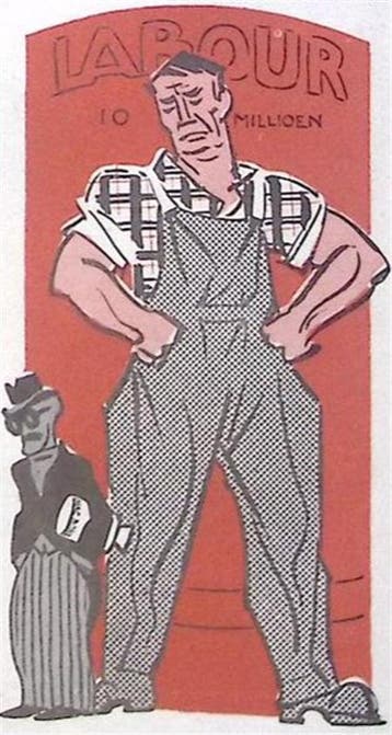 De grote arbeider (lijst optie, Lithos), Antiek en Kunst, Verzenden