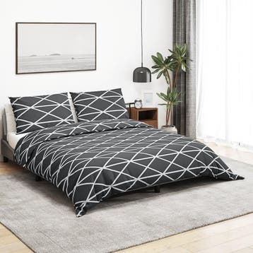 vidaXL Dekbedovertrekset 140x200 cm katoen grijs, Huis en Inrichting, Slaapkamer | Beddengoed, Verzenden, Nieuw