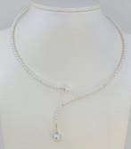 Halsketting - 18 karaat Geel goud, 7x9 mm Akoya parels - 3,5, Nieuw