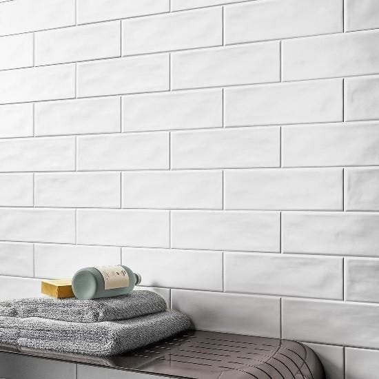 Handmade WIT MAT Wandtegel / Metro tegel / 7,5 x 30 / tbv, Bricolage & Construction, Dalles & Carrelages, Enlèvement ou Envoi