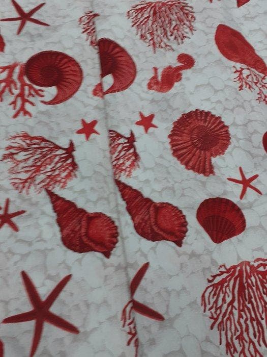 Meubelstof - 500 cm - 140 cm - Katoen koraalrood, Antiquités & Art, Tapis & Textile