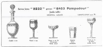 Baccarat - Eetservies voor 6 (20) - Modèle Pompadour -