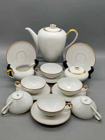 KPM Krister – Elegantes Porzellan Kaffeeservice Goldrand -
