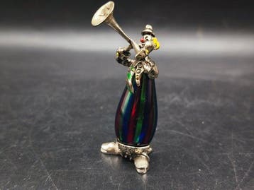 Angini Style - Figuur - Pagliaccio - Muranoglas, Antiquités & Art