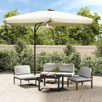 vidaXL Parasol met stalen paal 300 cm zandwit, Verzenden