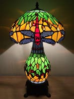Tiffany tafellamp Studio style Green Dragonfly met 2