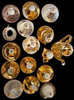Service à thé et café (15) - Porcelaine, Glacis, doré, Antiquités & Art
