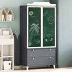 vidaXL Krijtbord Garderobe ROROS Grijs en wit 90 x 45 x 180, Verzenden