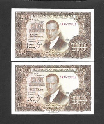 Spanje. - 6 Banknotes - various dates (Zonder minimumprijs)